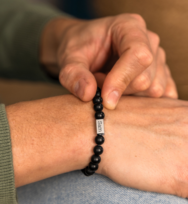 KAYA sieraden Armbanden Set Papa & Zoon met Zwarte Onyx Kralen