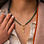 KAYA sieraden Groene Glasparel Ketting met Letter 'Festival Pearl' | Stainless steel