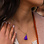 KAYA sieraden Necklace with Letter and Purple Tassel 'Festival Pearl' | Stainless steel