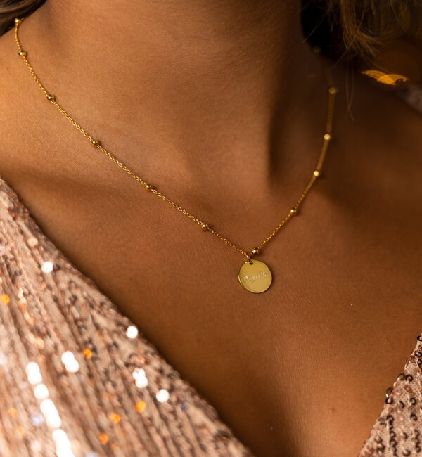 KAYA sieraden Bridal necklace with name engraving ‘Choose your charm’