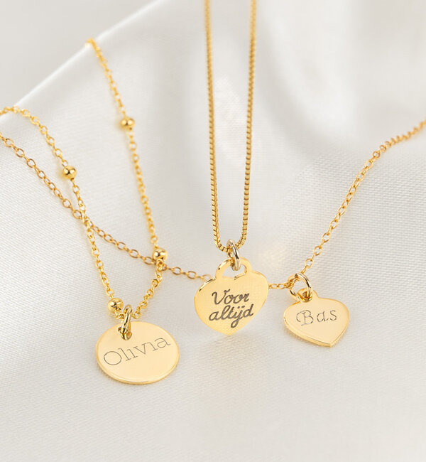 KAYA sieraden Bridal necklace with name engraving ‘Choose your charm’