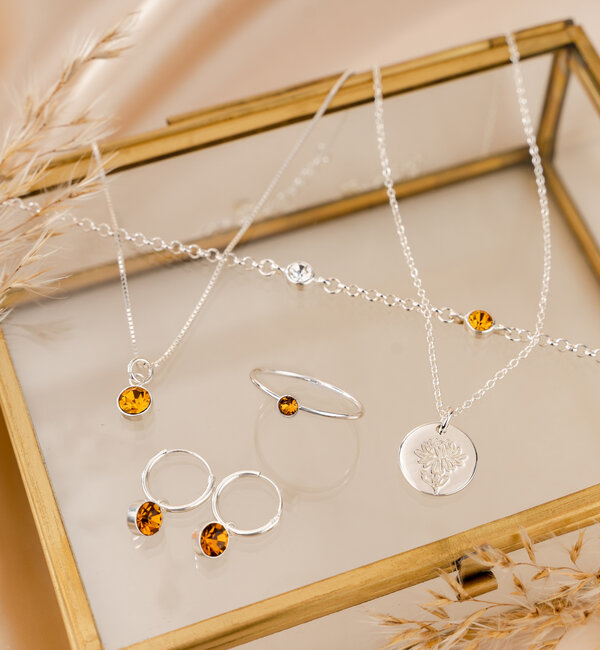 KAYA sieraden Bridal Hoop Earrings 'Birthstone' | Choose the Color