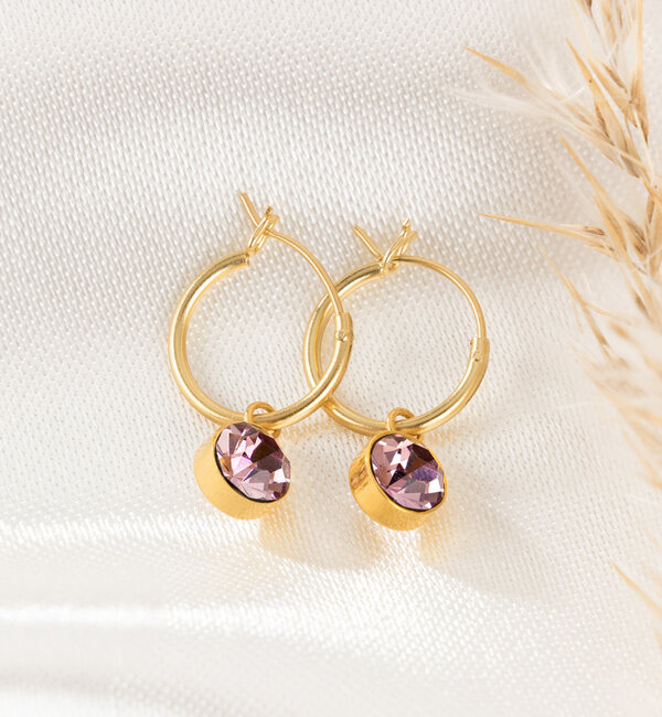KAYA sieraden Bridal Hoop Earrings 'Birthstone' | Choose the Color