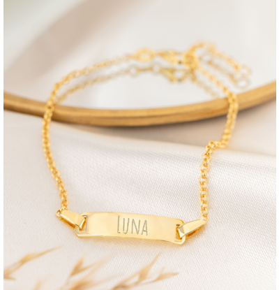 KAYA sieraden Bruids Armband met Naam 'Classic Bar'