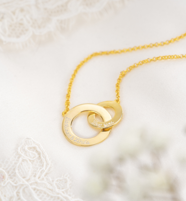 KAYA sieraden Bridal necklace ‘Entwined’ with engraving