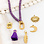 KAYA sieraden Purple Glass Pearl Necklace with Oval Lock 'Festival Pearl' - Create your own | Stainless Steel