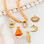 KAYA sieraden Orange Glass Pearl Necklace with Oval Lock 'Festival Pearl' - Create your own | Stainless Steel