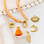 KAYA sieraden Oranje Glasparel Ketting met Ovaal Slot ‘Festival Pearl’ - Stel zelf samen | Stainless Steel