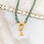 KAYA sieraden Green Glass Pearl Necklace with Letter 'Festival Pearl' | Stainless steel