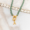 KAYA sieraden Groene Glasparel Ketting met Letter 'Festival Pearl' | Stainless steel