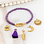 KAYA sieraden Purple Glass Pearl Bracelet with Oval Lock 'Festival Pearl' - Create your own | Stainless Steel