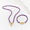 KAYA sieraden Purple Glass Bead Bracelet and Necklace Set with Oval Lock 'Festival Pearl' | Stainless Steel