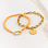 KAYA sieraden Orange Bracelets Glass Pearl Set 'Festival Pearl' | Stainless Steel