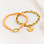 KAYA sieraden Orange Glass Pearl Bracelet Set ‘Festival Pearl’ | Stainless Steel