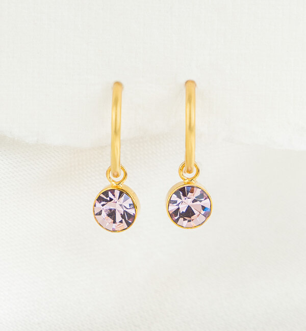 KAYA sieraden Birthstone Hoop Earrings 'June'