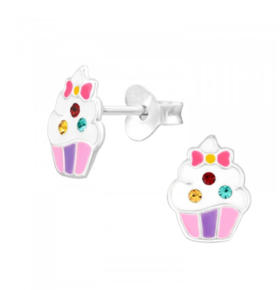 KAYA sieraden Kinderoorbellen 'Cupcake' met Kristallen