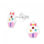 KAYA sieraden Silver Children's Earrings 'Cupcake' with Crystals