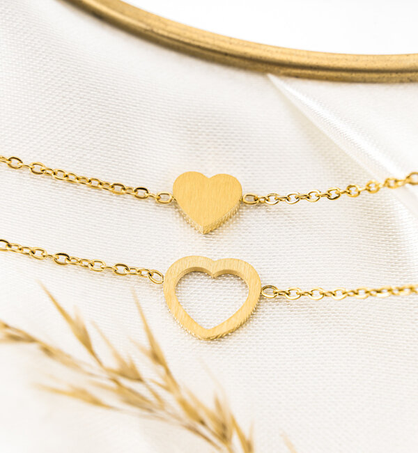 KAYA sieraden Mother & Daughter Bracelets Set with Heart | Stainless Steel - Copy