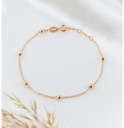 KAYA sieraden Refined Bracelet 'Spheres' - Rose Gold Plated
