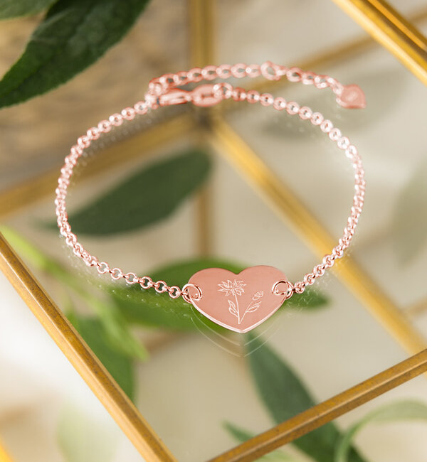 KAYA sieraden Armband met Geboortebloem 'Sweetheart' | Rosé