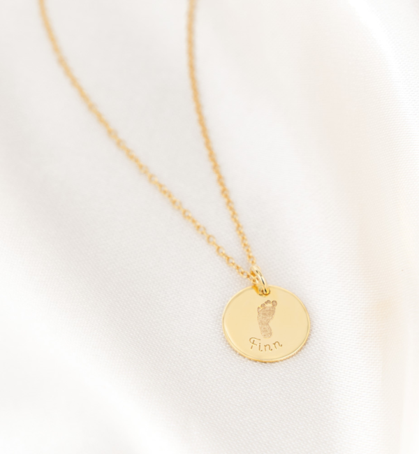 Gegraveerde sieraden Necklace with Footprint and Name