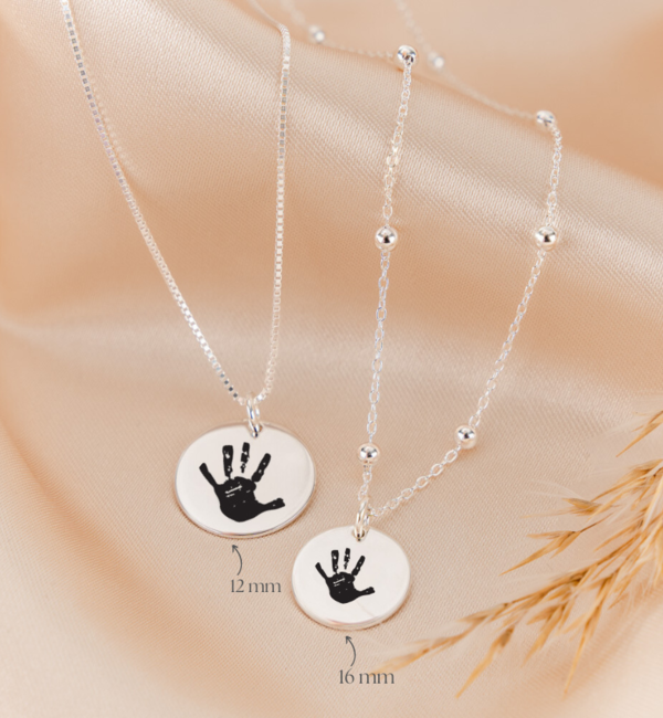 Sieraden graveren Ketting met Handafdruk - Zwart