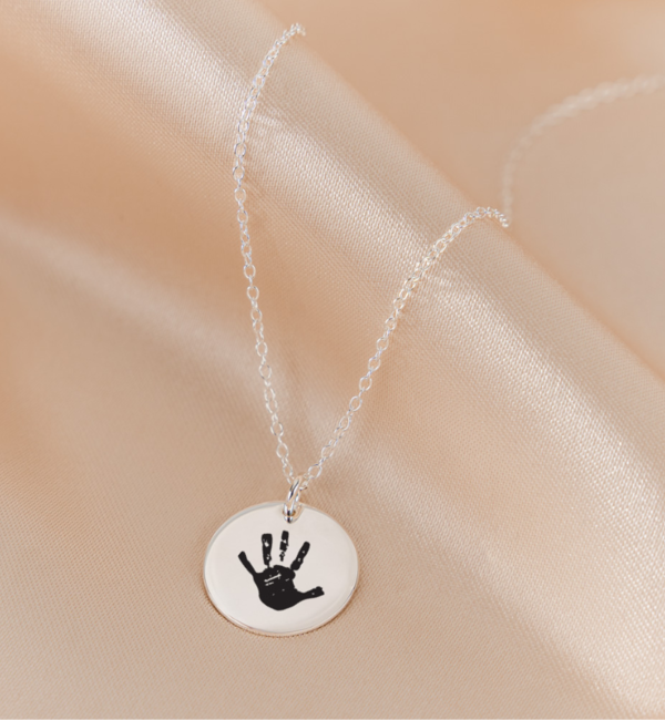 Sieraden graveren Ketting met Handafdruk - Zwart