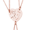 KAYA sieraden Friendship Necklace for 3 'Puzzle Pieces' - Rose Gold Plated