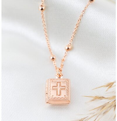 KAYA sieraden Medallion Necklace 'Holy Bible' - Rose Gold Plated