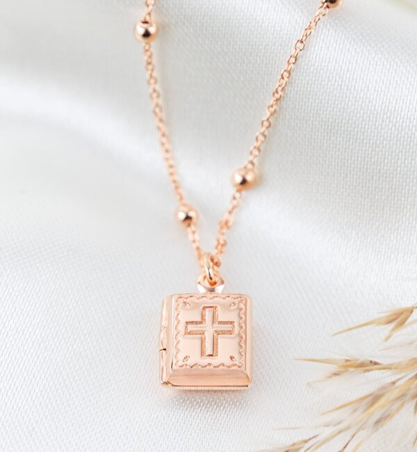 KAYA sieraden Medallion Necklace 'Holy Bible' - Rose Gold Plated