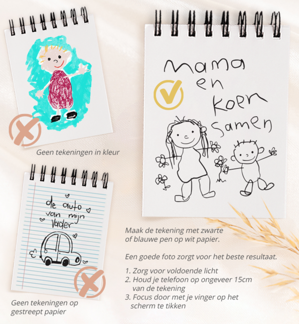 KAYA sieraden Engraved charm 'Child's drawing'