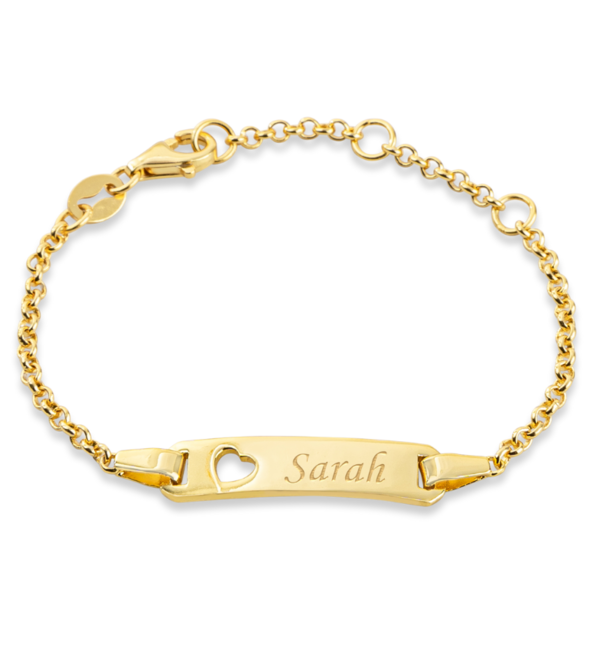 KAYA sieraden Bracelet with Name ‘Classic Bar’ | Cut-Out Heart