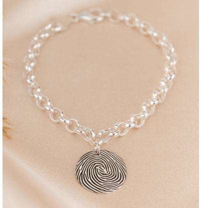 Gegraveerde sieraden Vingerafdruk Armband