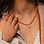 KAYA sieraden Orange Glass Pearl Necklace with Oval Lock 'Festival Pearl' - Create your own | Stainless Steel