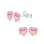 KAYA sieraden Silver Children's Earrings 'Heart Glasses Rainbow' Pink
