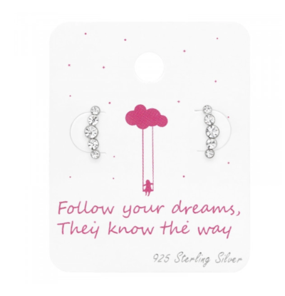 KAYA sieraden Children's earrings 'Silver Crystal'