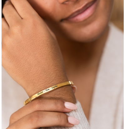 KAYA sieraden Cuff bracelet ‘Classic’ with engraving