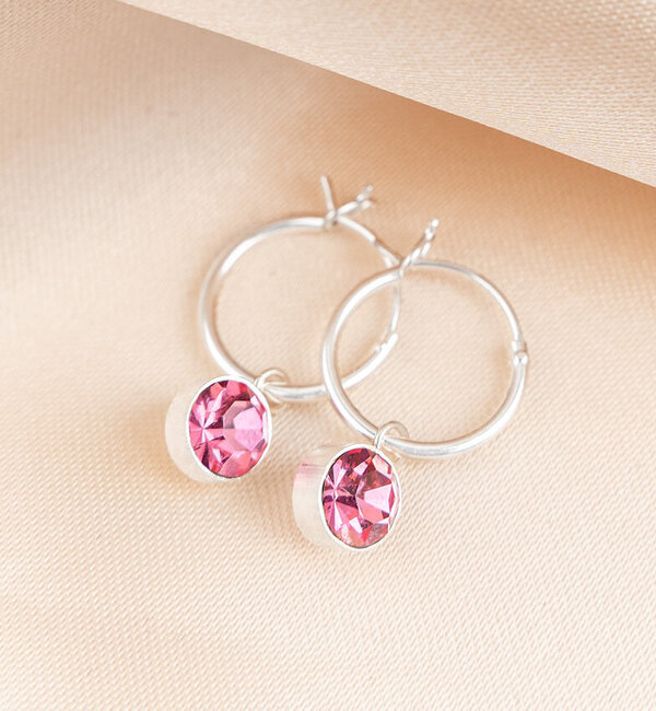 KAYA sieraden Bridal Hoop Earrings 'Birthstone' | Choose the Color