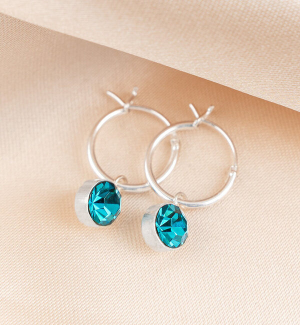 KAYA sieraden Bridal Hoop Earrings 'Birthstone' | Choose the Color