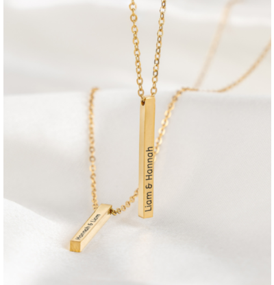 KAYA sieraden Necklace with Name 'Elegant Bar' | Stainless Steel - Copy - Copy