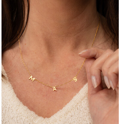 KAYA sieraden Letter Ketting  'Horizontaal' | Kies je Bedels
