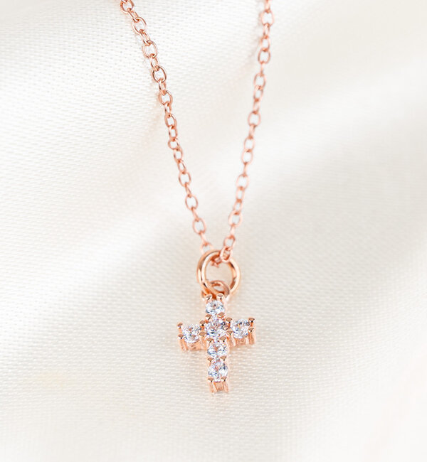 KAYA sieraden Silver necklace 'Sparkling Cross' - Copy