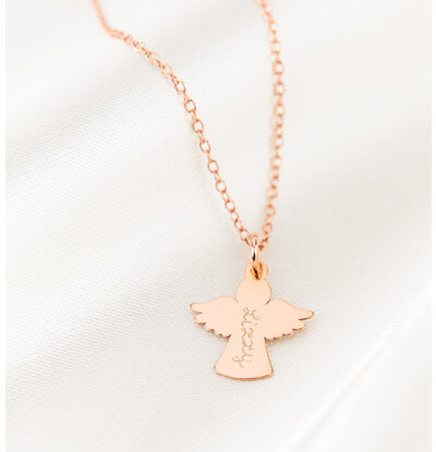 KAYA sieraden Geloof Ketting Engel - Rose Verguld