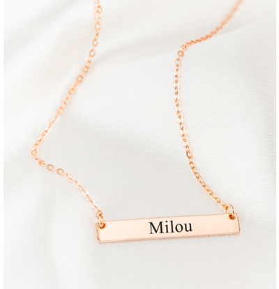 KAYA sieraden Ketting 'Classic Bar' met Gravure | Rose
