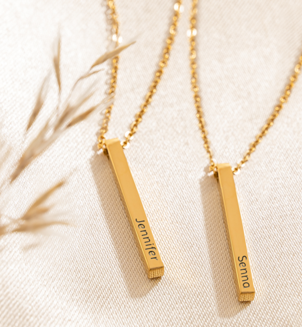 KAYA sieraden Necklace with Engraving 'Elegant Bar' | Stainless Steel - Copy - Copy - Copy - Copy