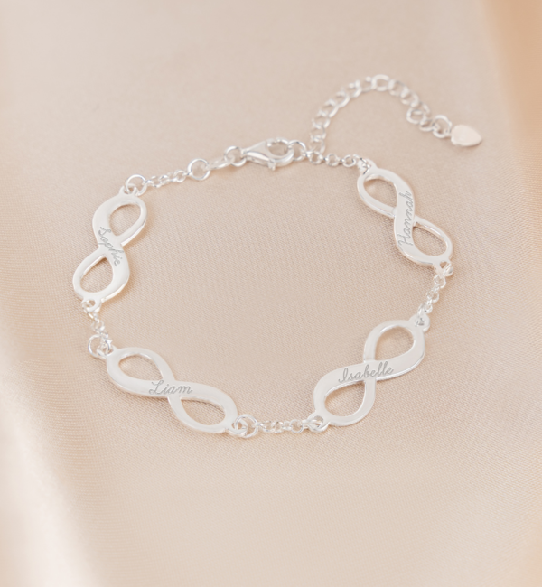 Sieraden Armband 'Infinity' 4 Namen
