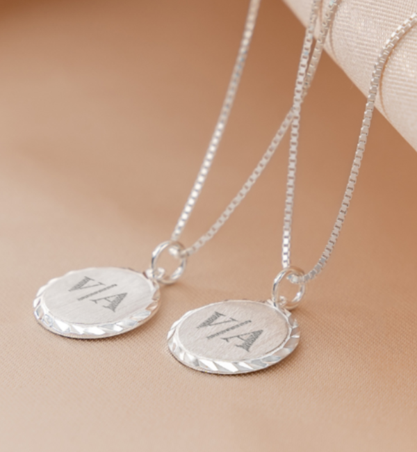 KAYA sieraden Ketting 'Vintage Disc' met Initialen