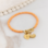 KAYA sieraden Orange Glass Pearl Bracelet with Oval Lock 'Festival Pearl' - Create your own | Stainless Steel