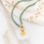 KAYA sieraden Green Necklace Glass Pearls with Oval Lock 'Festival Pearl' - Create your own | Stainless Steel