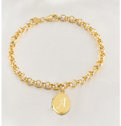 KAYA sieraden Jasseron bracelet ‘Oval Locket’ with engraving